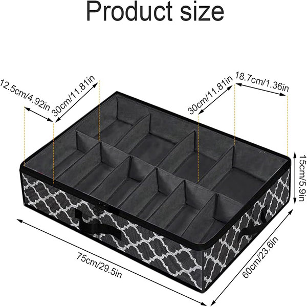 Underbed Shoes Chest of Drawers with Transparent Lid 