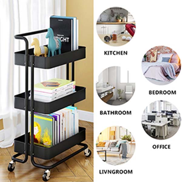 3-Tier Rolling Carts with Wheels