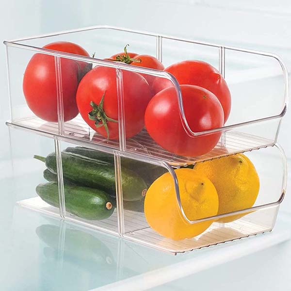 PET freezer Organizer Bins with Removable Dividers