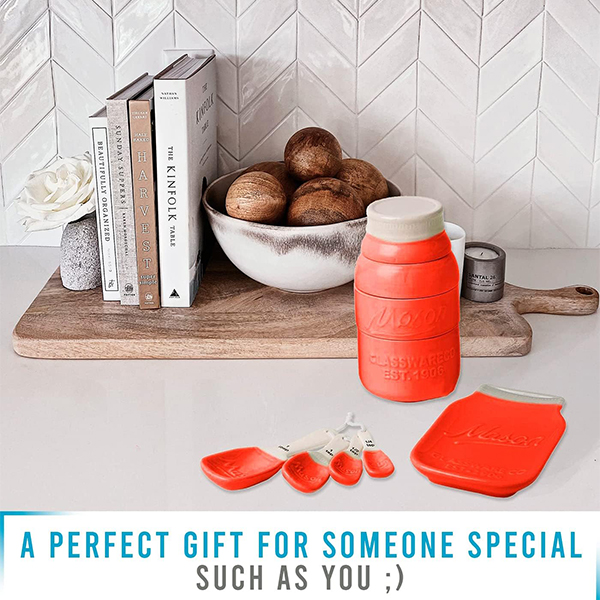 Mason Jar Ceramic Measuring Cups Set