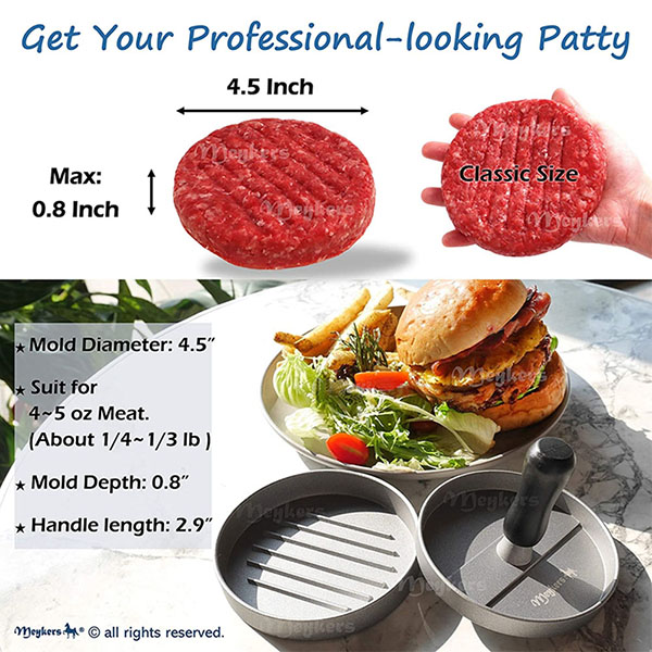 Single hamburger press