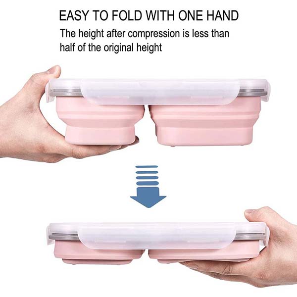 Collapsible silicone food storage box
