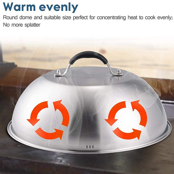 Stainless steel cheese melting dome