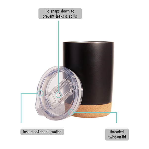 Cork bottom Vacuum Insulated Thermal Travel Mug
