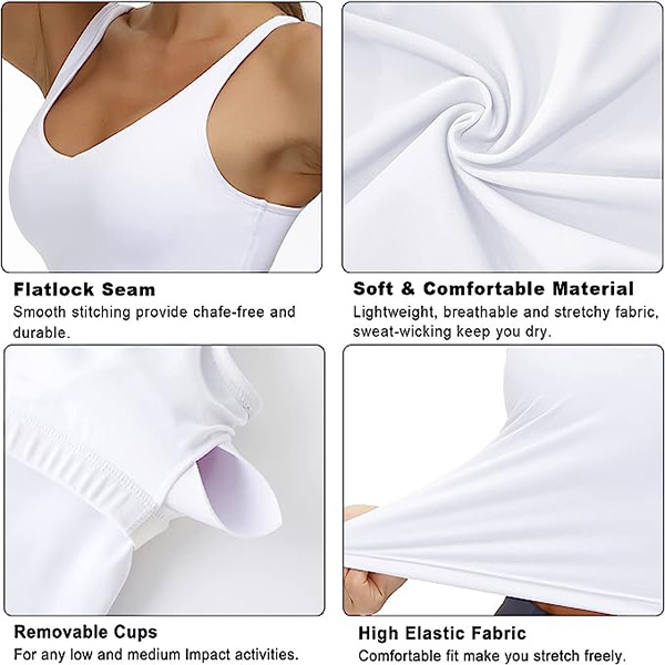 Womens' Sports Bra Longline Wirefree Padded with Medium Supp