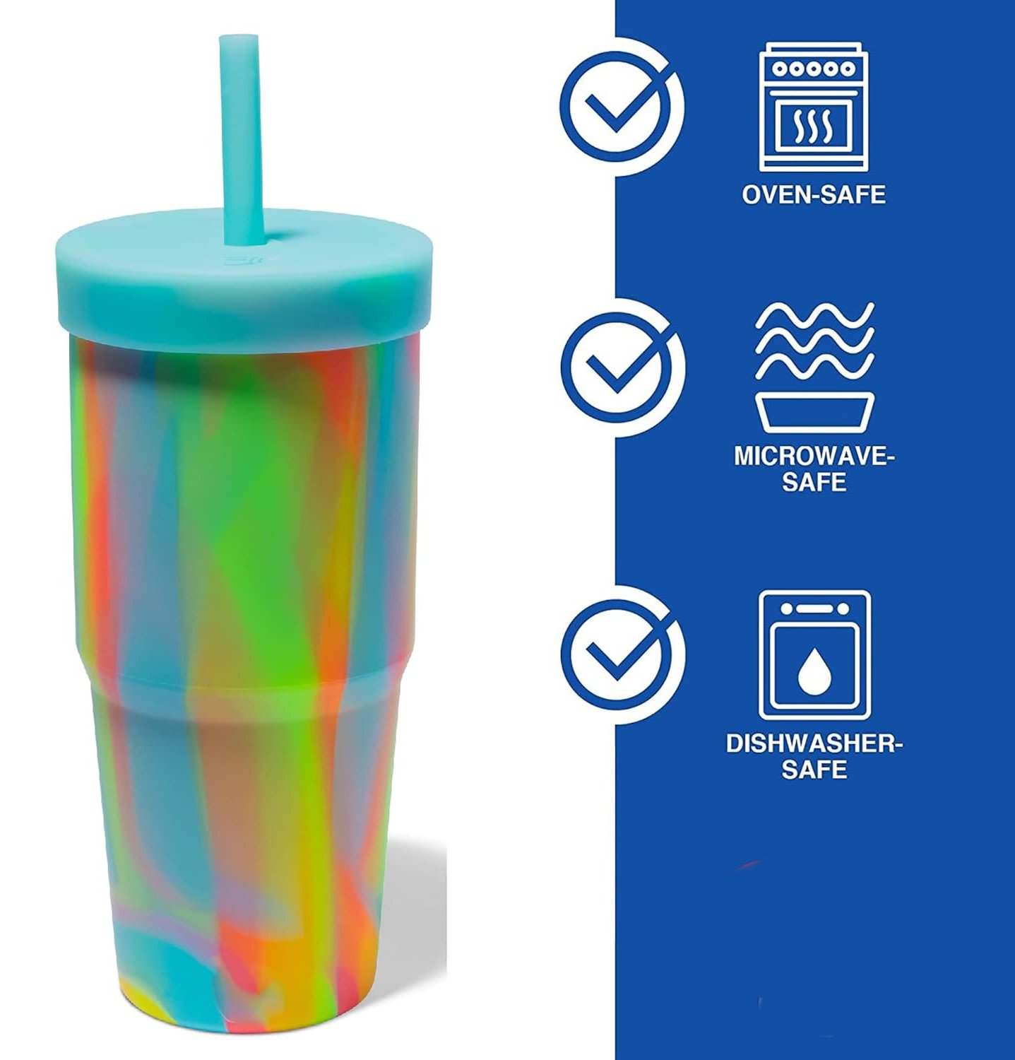 32oz Silicone  Straw Tumbler