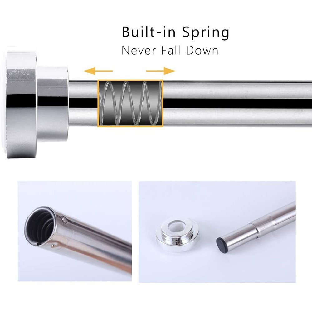 Shower Curtain Rod, 40-73 inch - Silver