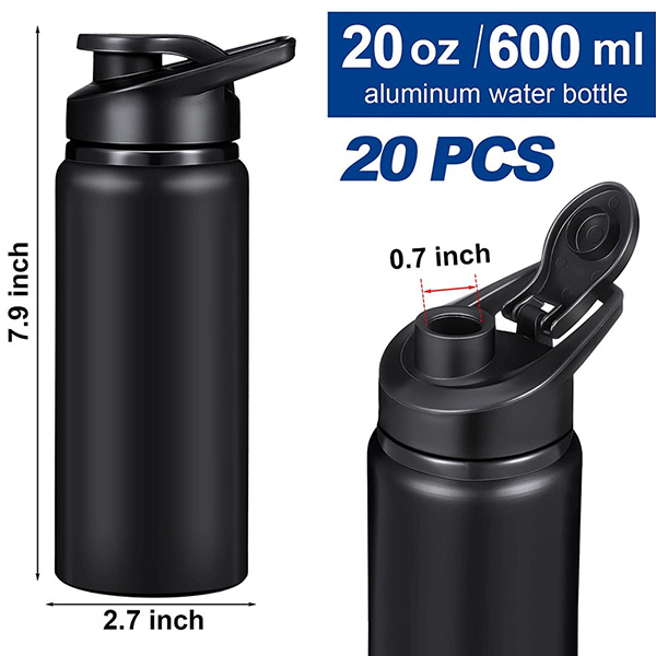 Aluminum sport water bottle with Snap Lids