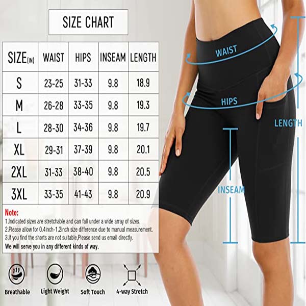 Biker Yoga Shorts with Pockets for Women,High Waisted Athlet
