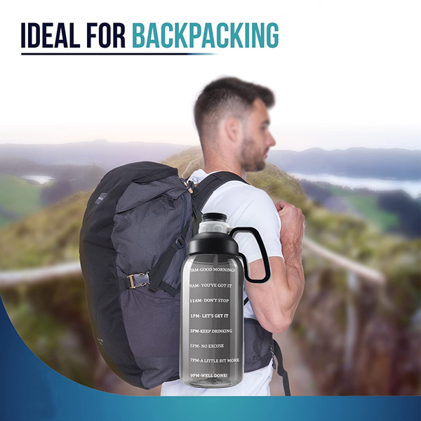 64oz Sports Large Water Bottle with Time Marker