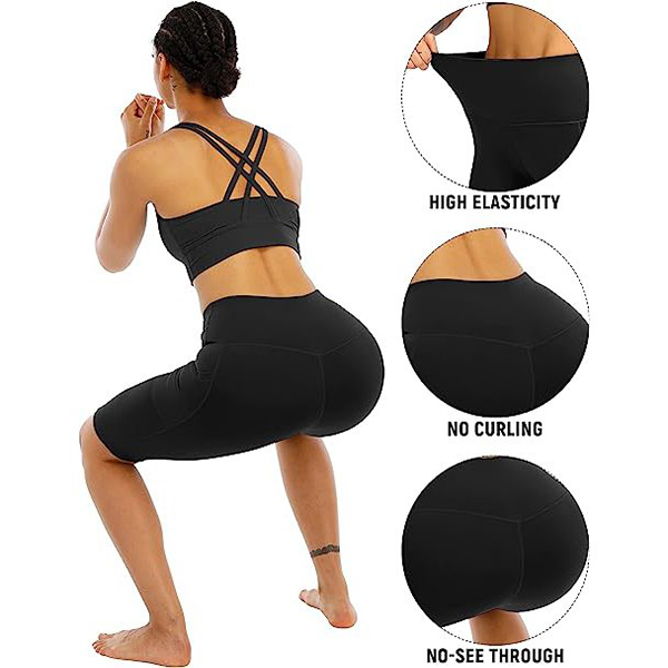 Biker Yoga Shorts with Pockets for Women,High Waisted Athlet