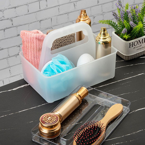 2-layer Bathroom Storage Basket box with Handle