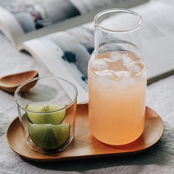Glass Bedside Water Carafe Set 