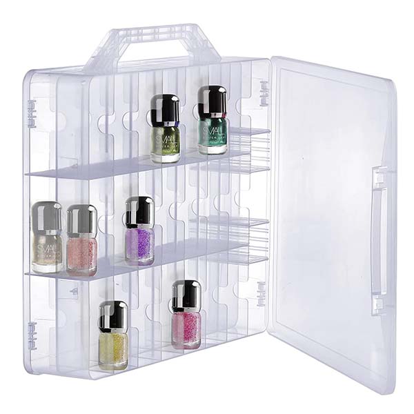 Double Side Universal Clear Nail Polish Organizer Box