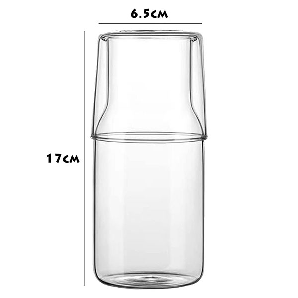 Glass Bedside Water Carafe Set 