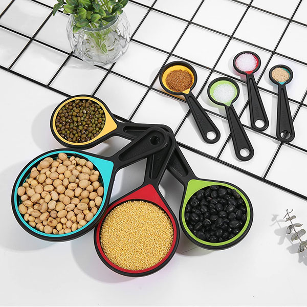 Collapsible Silicone Measuring Cups and Spoons Set 8