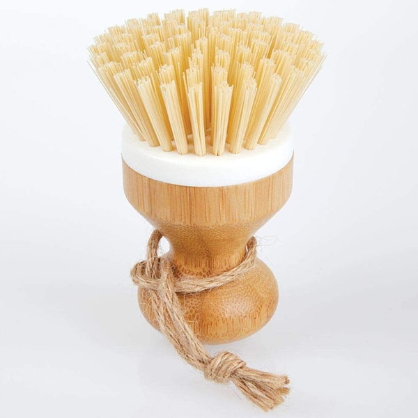 Bamboo Round Mini Palm Scrub Brush