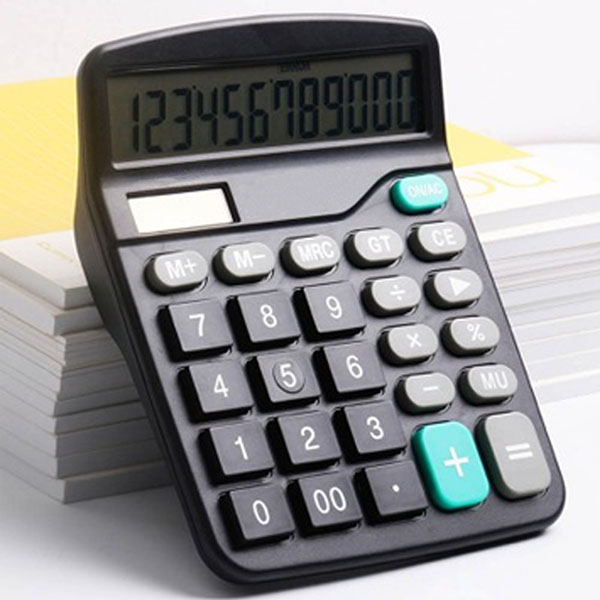 12-Digit Dual Power Solar Battery Office Calculator