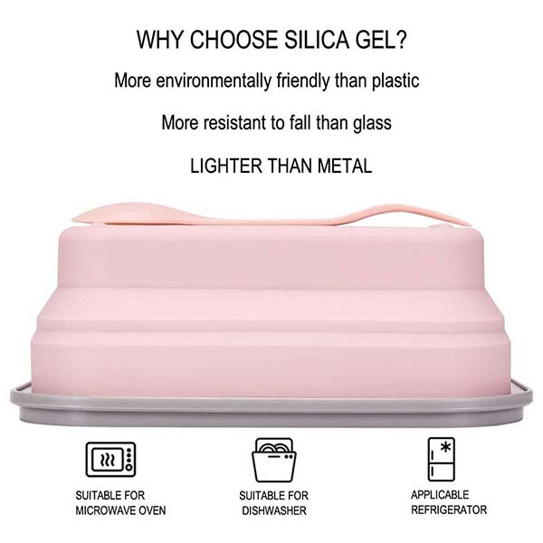 Collapsible silicone food storage box