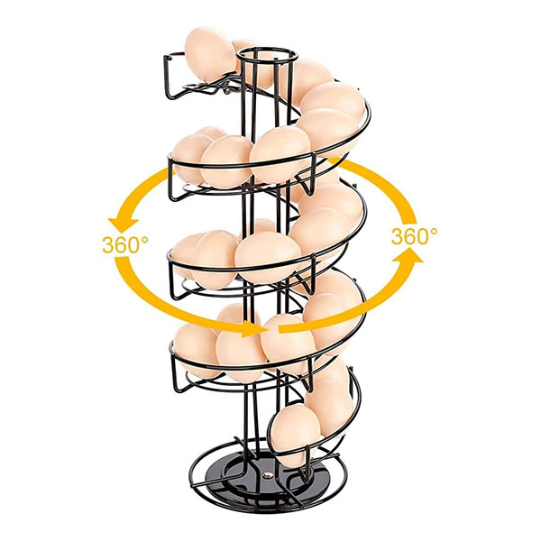 Spiral Design Metal Egg Skelter Dispenser Rack