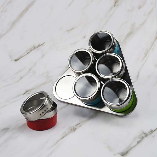 6pcs stainless steel  magnetic spice rack