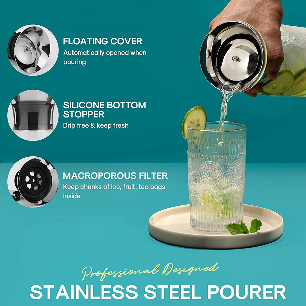35 Oz Glass Carafe with Stainless Steel