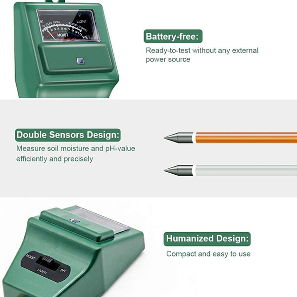 3-in-1 Soil Moisture/Light/pH Tester