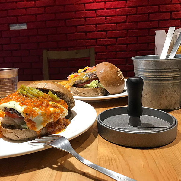 Single hamburger press