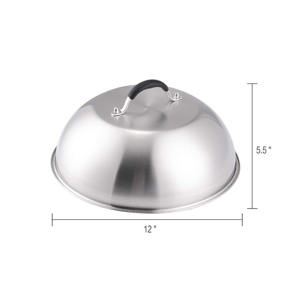 Stainless steel cheese melting dome