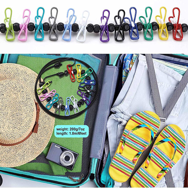 Travel Clothesline, Portable Retractable Clothesline with 12