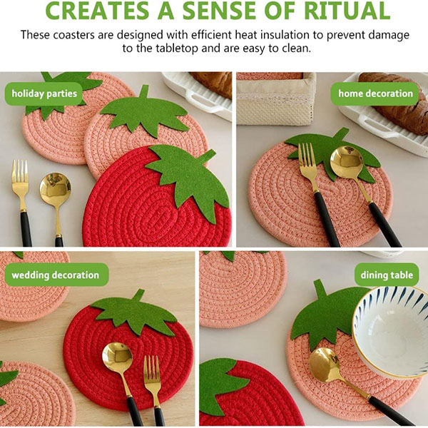 Round Placemats Carpet Trim 2pcs