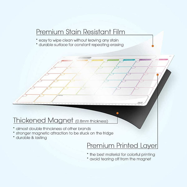 Magnetic Calendar for Refrigerator