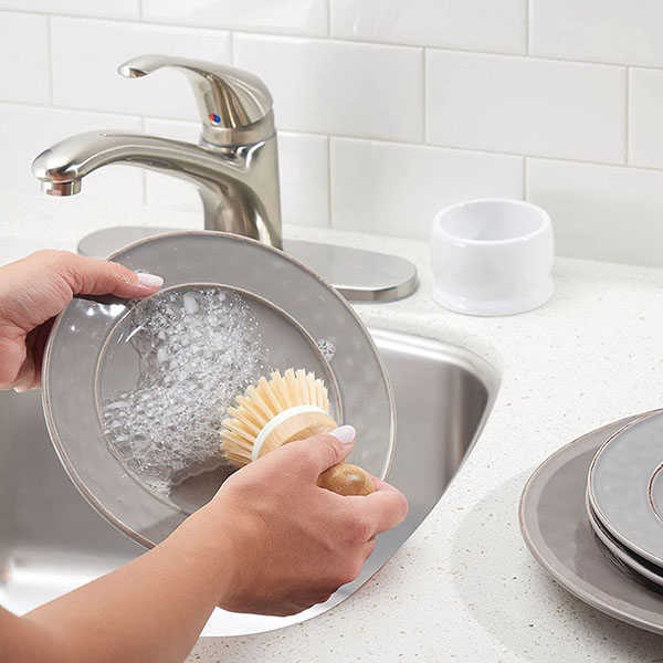 Bamboo Round Mini Palm Scrub Brush