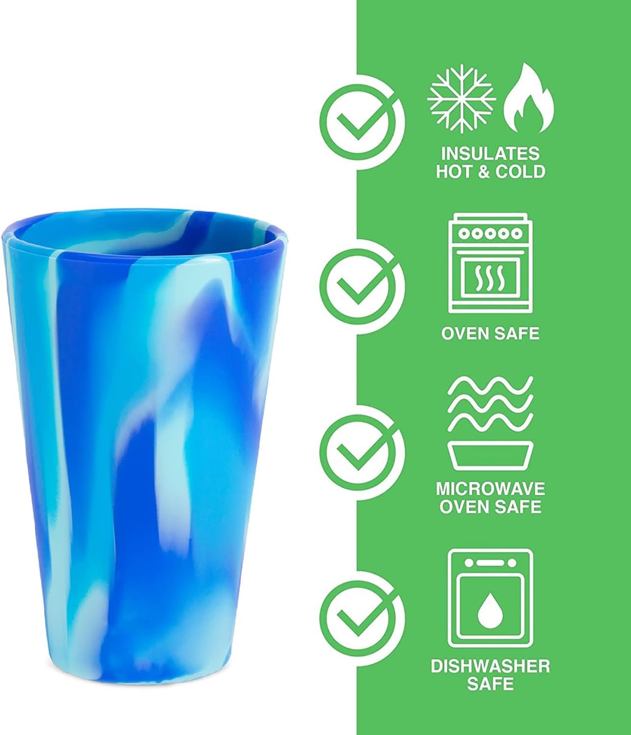 Silicone Pint Glasses: 4 Pack Headwaters