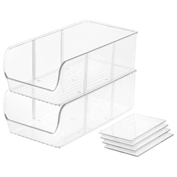 PET freezer Organizer Bins with Removable Dividers