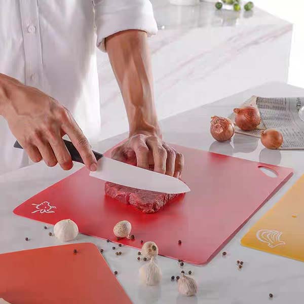 Bamboo Wood Cutting Board Set with 6 Color plastic mat