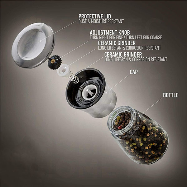 Stainless Steel Salt and Pepper Grinders