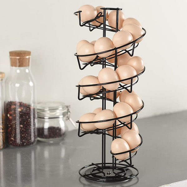 Spiral Design Metal Egg Skelter Dispenser Rack