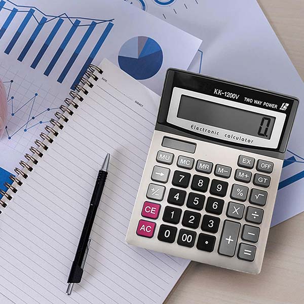 12-Digit Solar Battery Office Calculator
