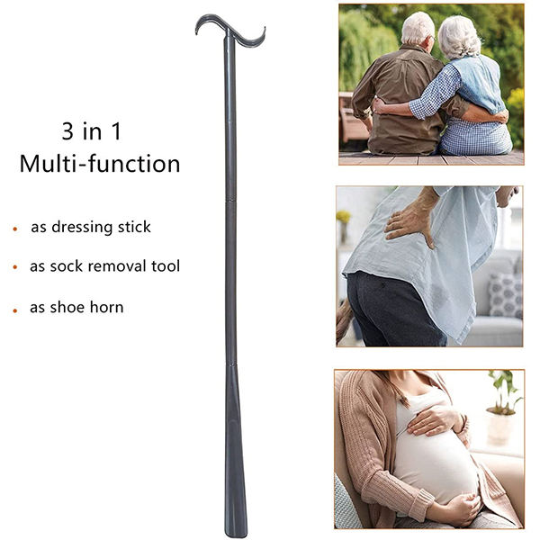 Adjustable Extended Dressing Stick with Shoe Horn 