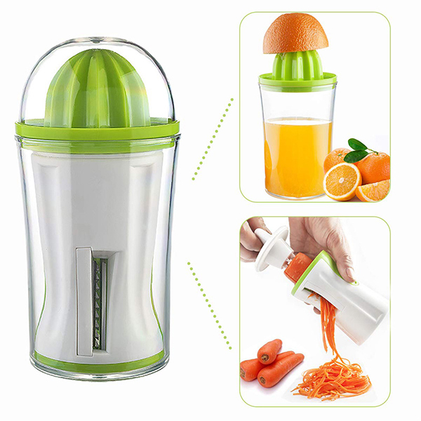 Juice squeezer and spiral slicer 