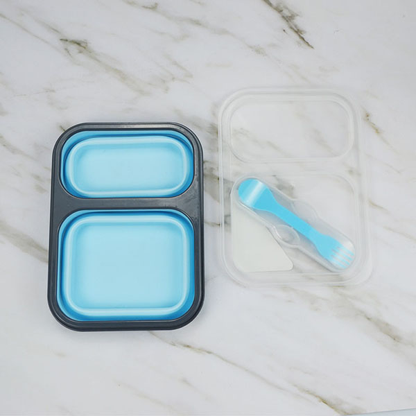 Expandable & Collapsible Silicone  Lunch Box 2 compartment