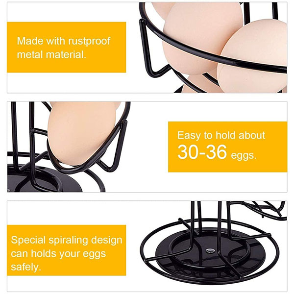 Spiral Design Metal Egg Skelter Dispenser Rack