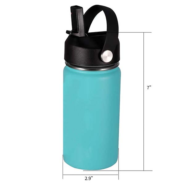 Stainless Steel kids water bottle with straw lid and brush
