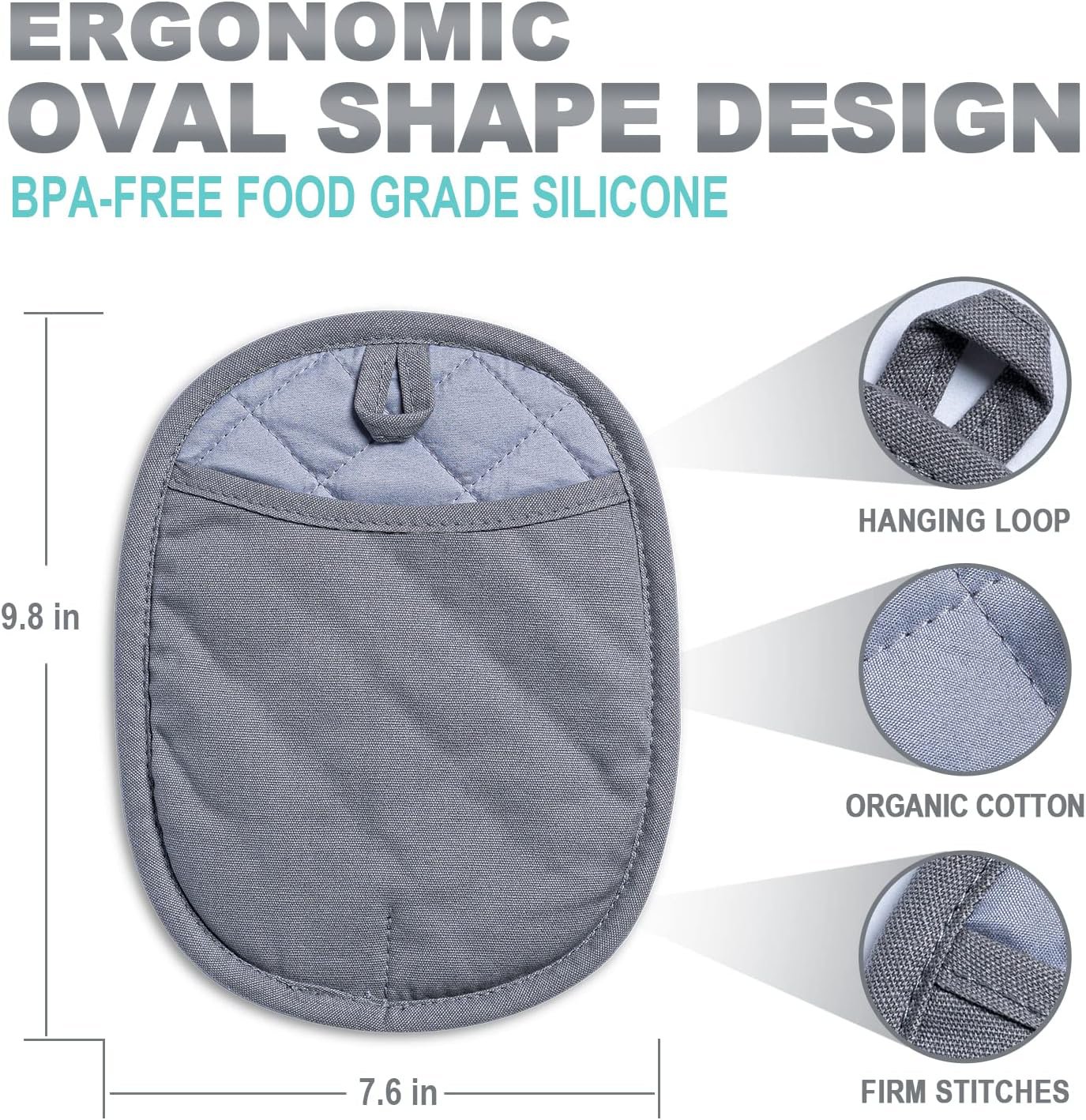Heat Resistant Oven Hot Pads with Pockets