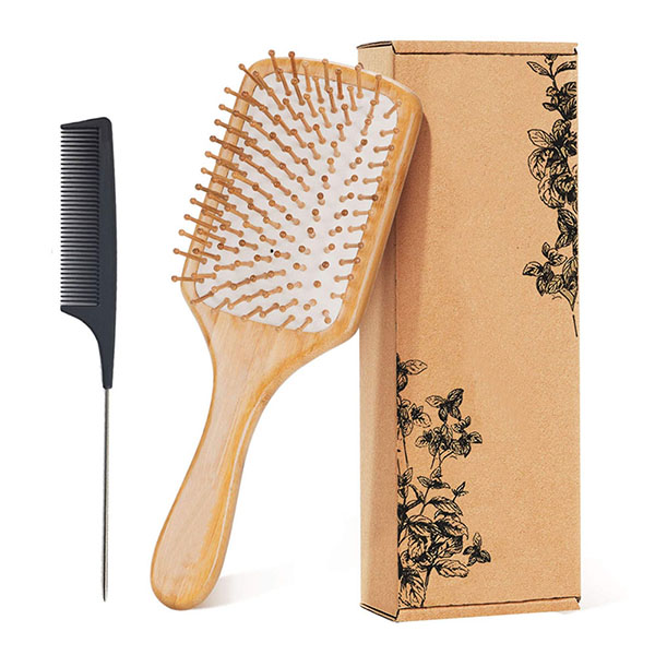 Bamboo Brush and Detangle Tail Comb Kit