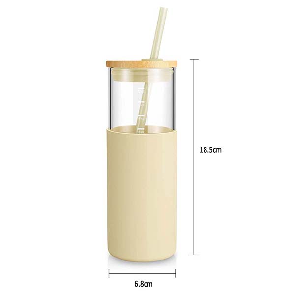 Straw cup with bamboo lid