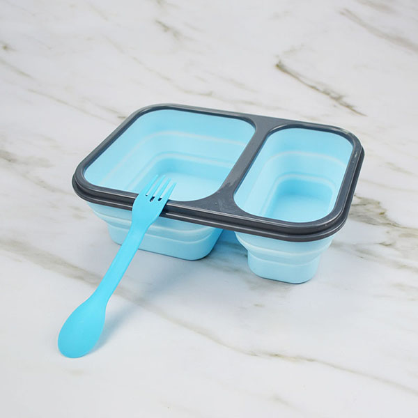 Expandable & Collapsible Silicone  Lunch Box 2 compartment