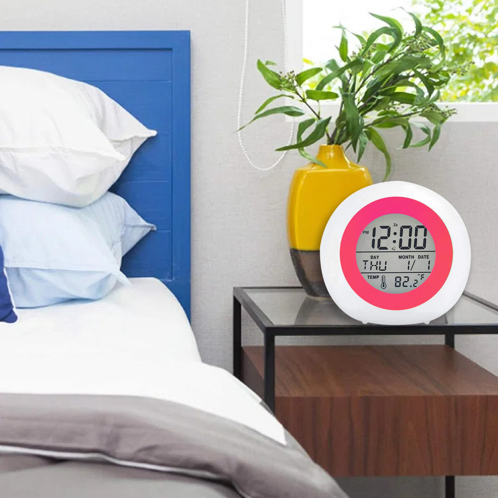Digital Alarm Clock with 7 Color Night Light