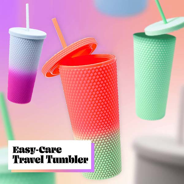 24 Oz Textured Studded Double Wall Tumbler